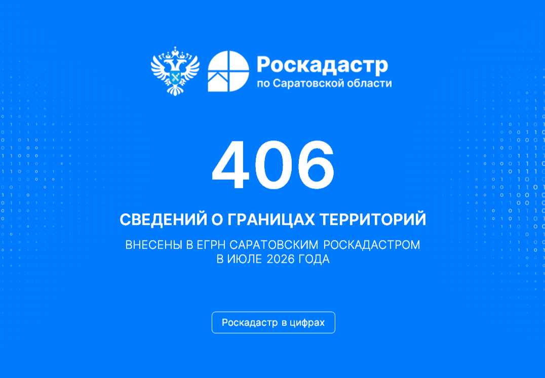  Саратовский Роскадастр в июле внес в ЕГРН сведения о границах 406 объектов