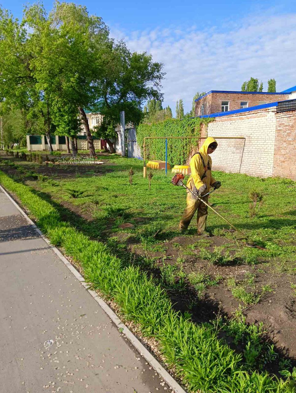 Покос травы, сбор мусора, уборка общественных территорий. В работах по благоустройству сегодня задействовано более сотни рабочих и 65 единиц техники