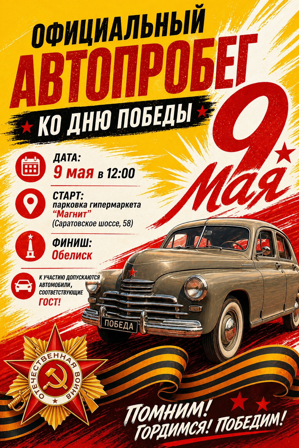 Автопробег ко Дню Победы: приглашаем жителей Балаково принять участие!