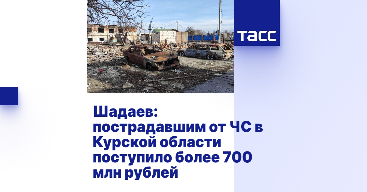 Шадаев: пострадавшим от ЧС в Курской области поступило более 700 млн рублей