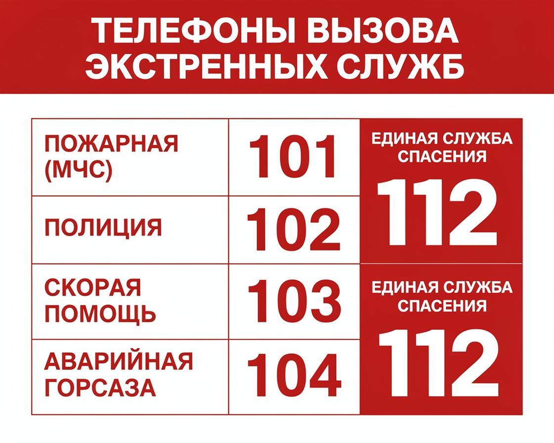 Памятка населению: Телефоны экстренного реагирования