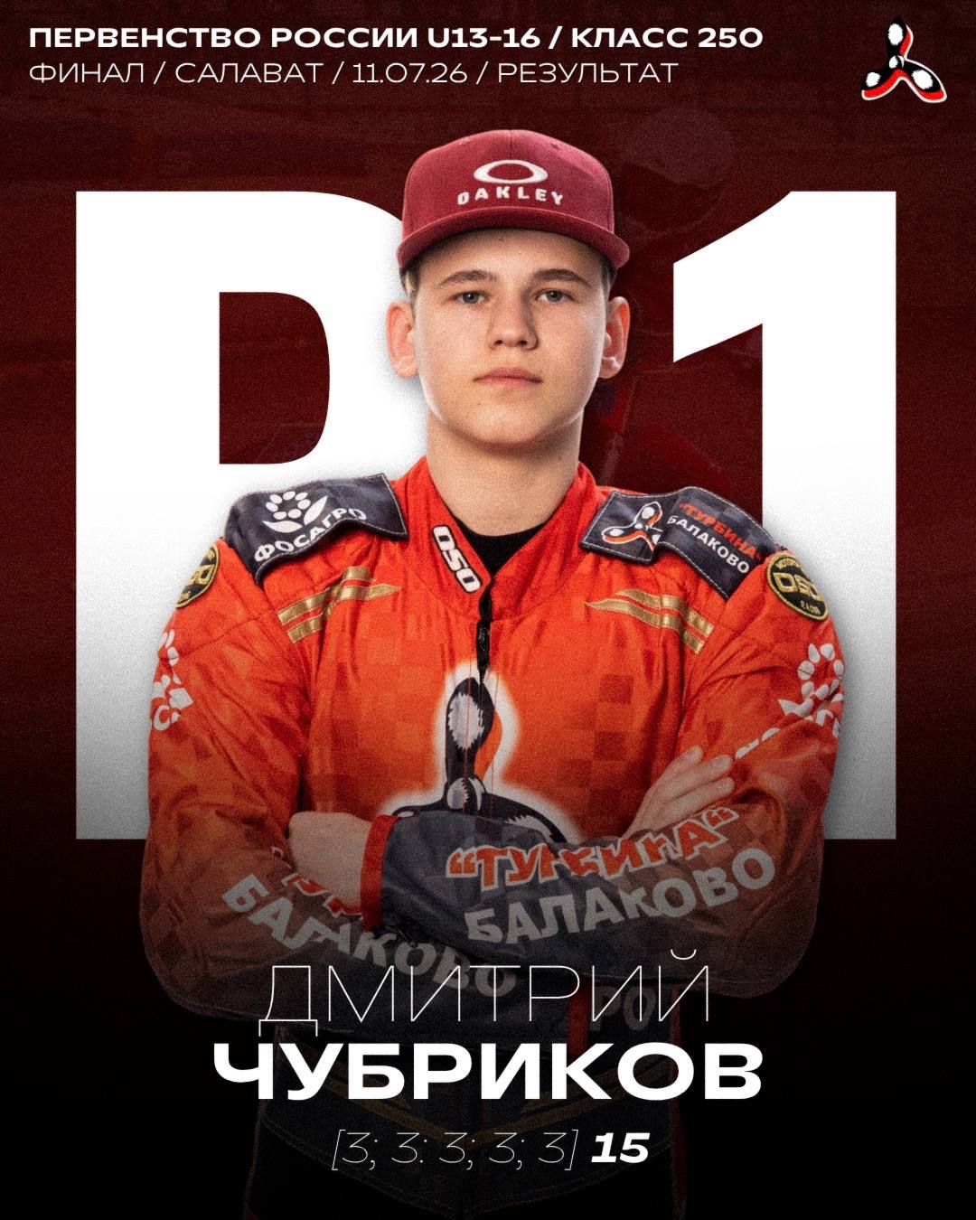 Дмитрий Чубриков стал чемпионом Первенства России U13-16 сезона 2026!