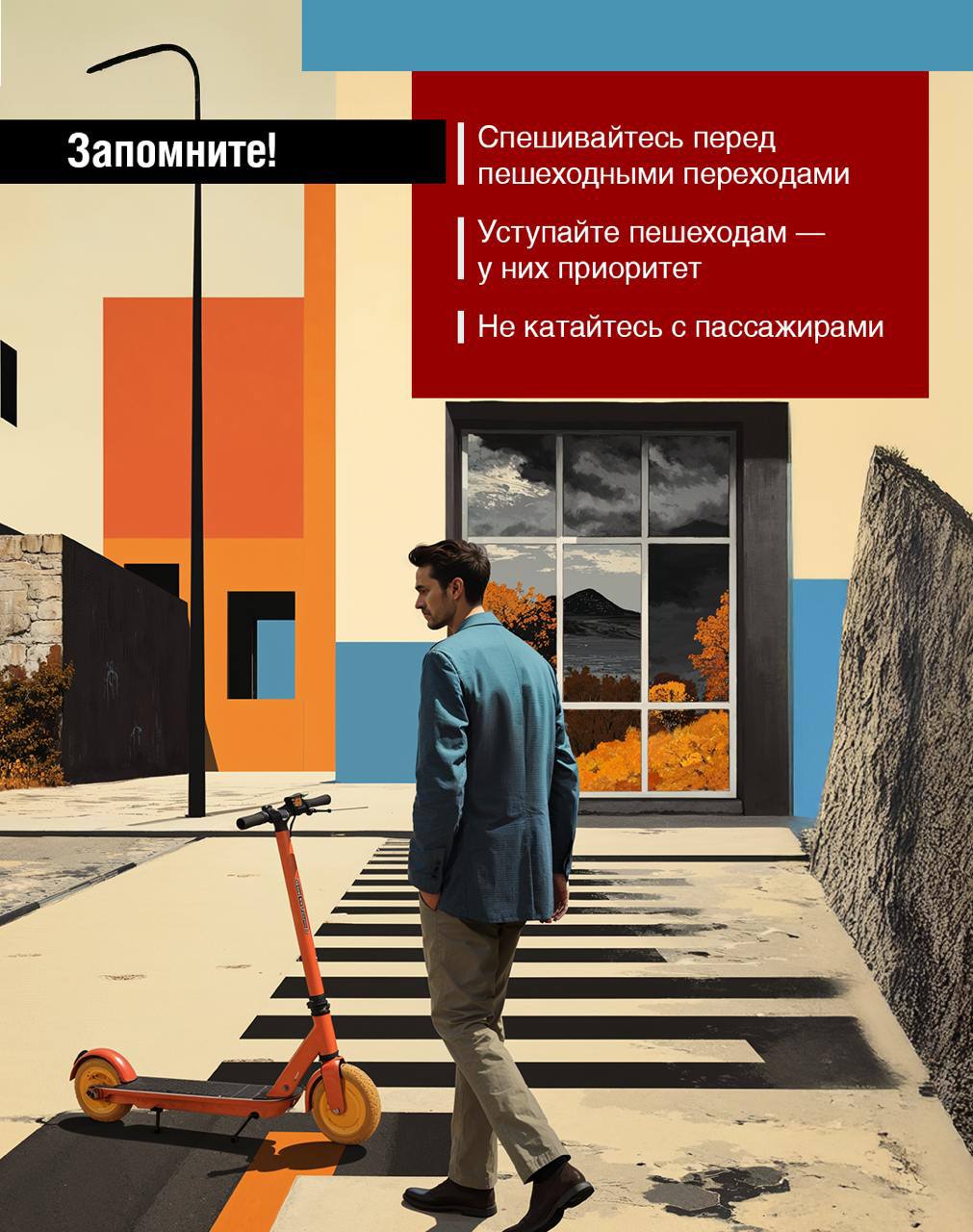 Напоминаем о правилах езды на электросамокатах