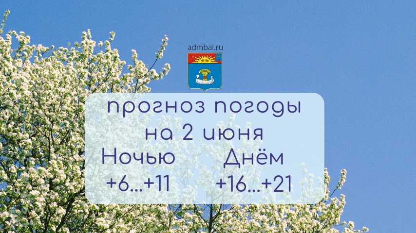 Прогноз погоды на 2 июня 2026 года