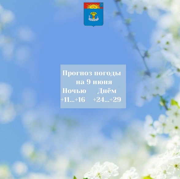 Прогноз погоды на 9 июня 2026 года