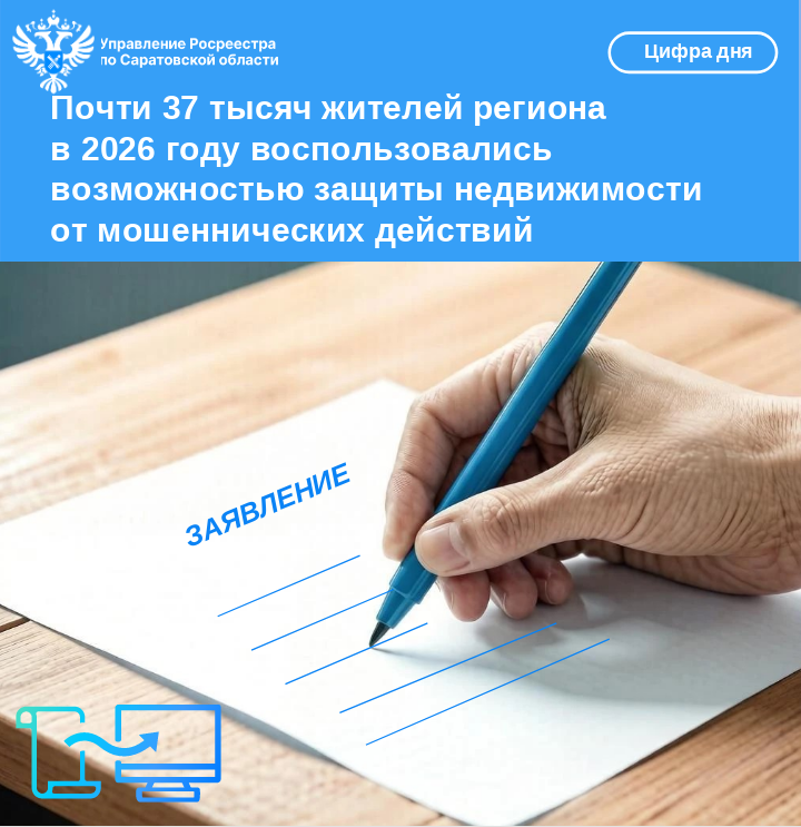 Почти 37 тысяч жителей региона в 2026 году воспользовались возможностью защиты недвижимости от мошеннических действий